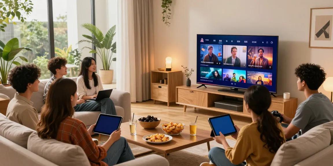 Friends enjoying a movie night together while streaming, see the list of alternatives.